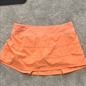Lululemon Orange pace rival skirt